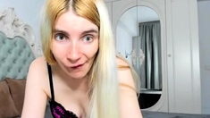 Blonde European Pamela Blond jerking off a Huge Dick