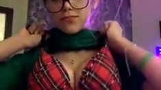 Sports teen with librarian look is (crazy) sexy
