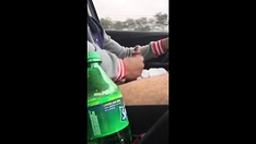 Arab guy jacking off in car