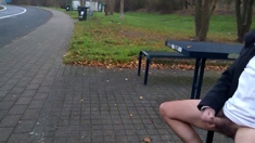 German Daddy Wanking Outdoor