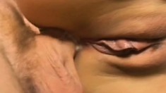 Lovable darling with slant-eyes is swallowing tremendously tasty penis
